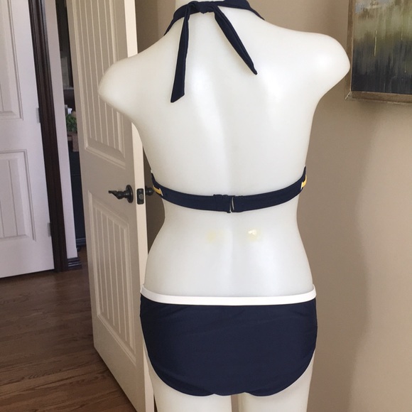 Nautica bikini. Navy, yellow & white. Top Sz 8, bottom Sz 12. - Picture 4 of 6